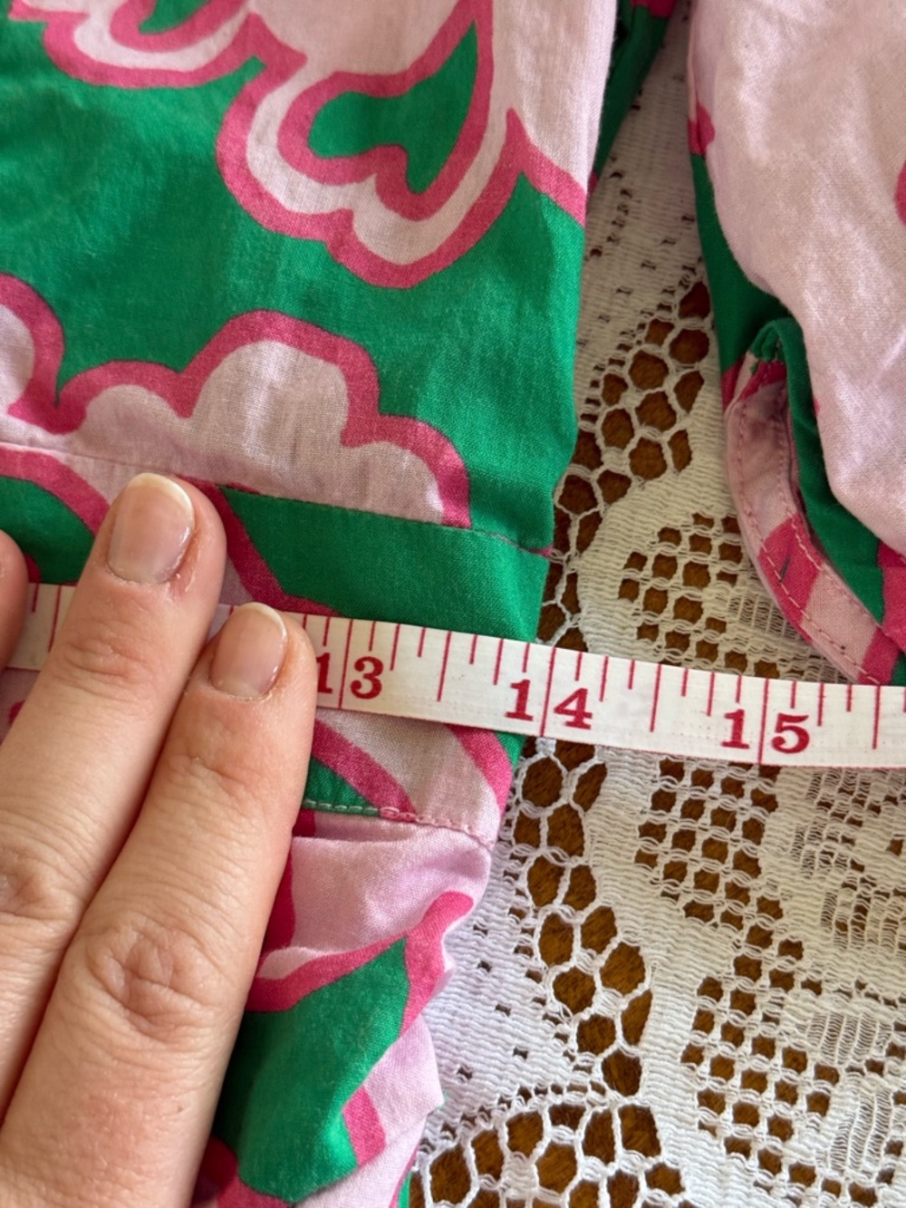 RHODE Pia Floral Ruched Mini Dress in the "Take It Easy" green and pink pattern - Picture 5 of 6